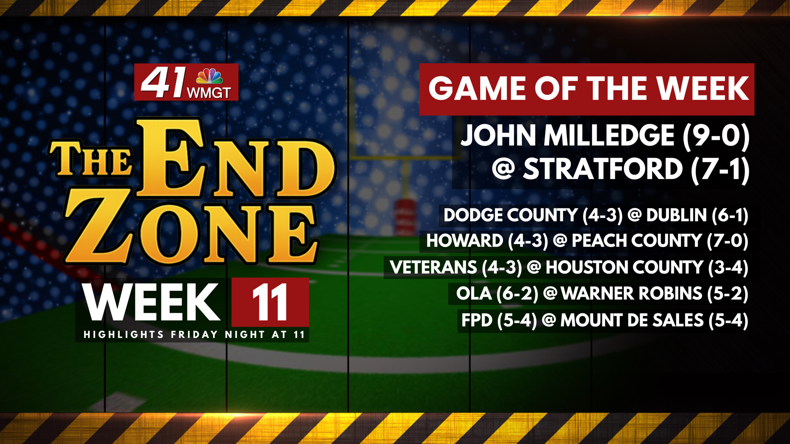 Unbeaten John Milledge visits Stratford for The End Zone's Game of the Week